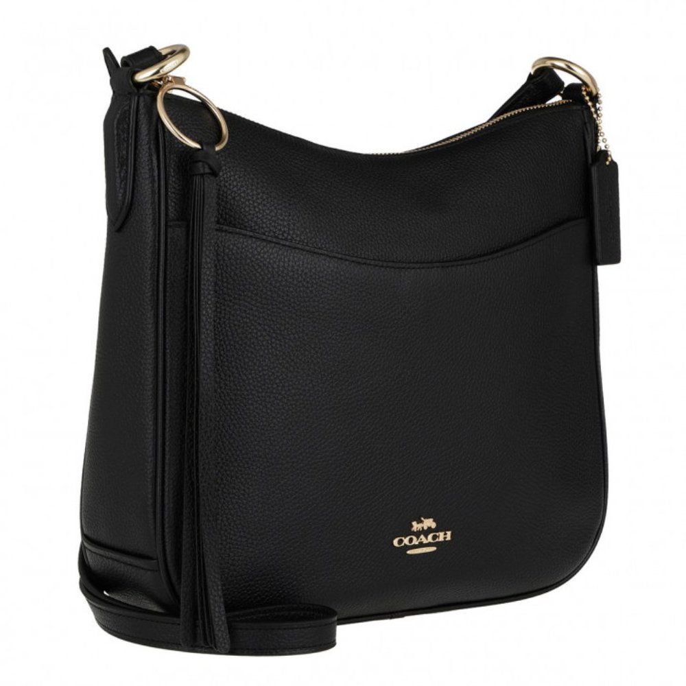 Coach Black Pebbled Leather Crossbody Bag with Gold Hardware - Picture 6 of 15